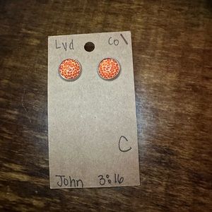 Orange Cheetah Print Studs